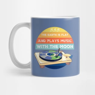 Earth is flat like a vinyl Mug